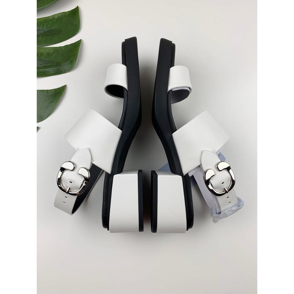 AEROSOLES White and Black Block Heel Sandals - Picture 8 of 11